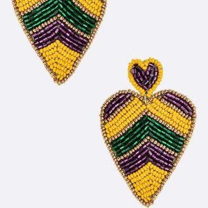 Mardi Gras Colorful Beaded Earrings